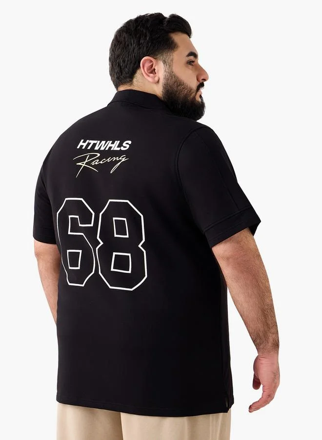 ماكسيم Men Short Sleeve Hot Wheels Print Polo T-shirt